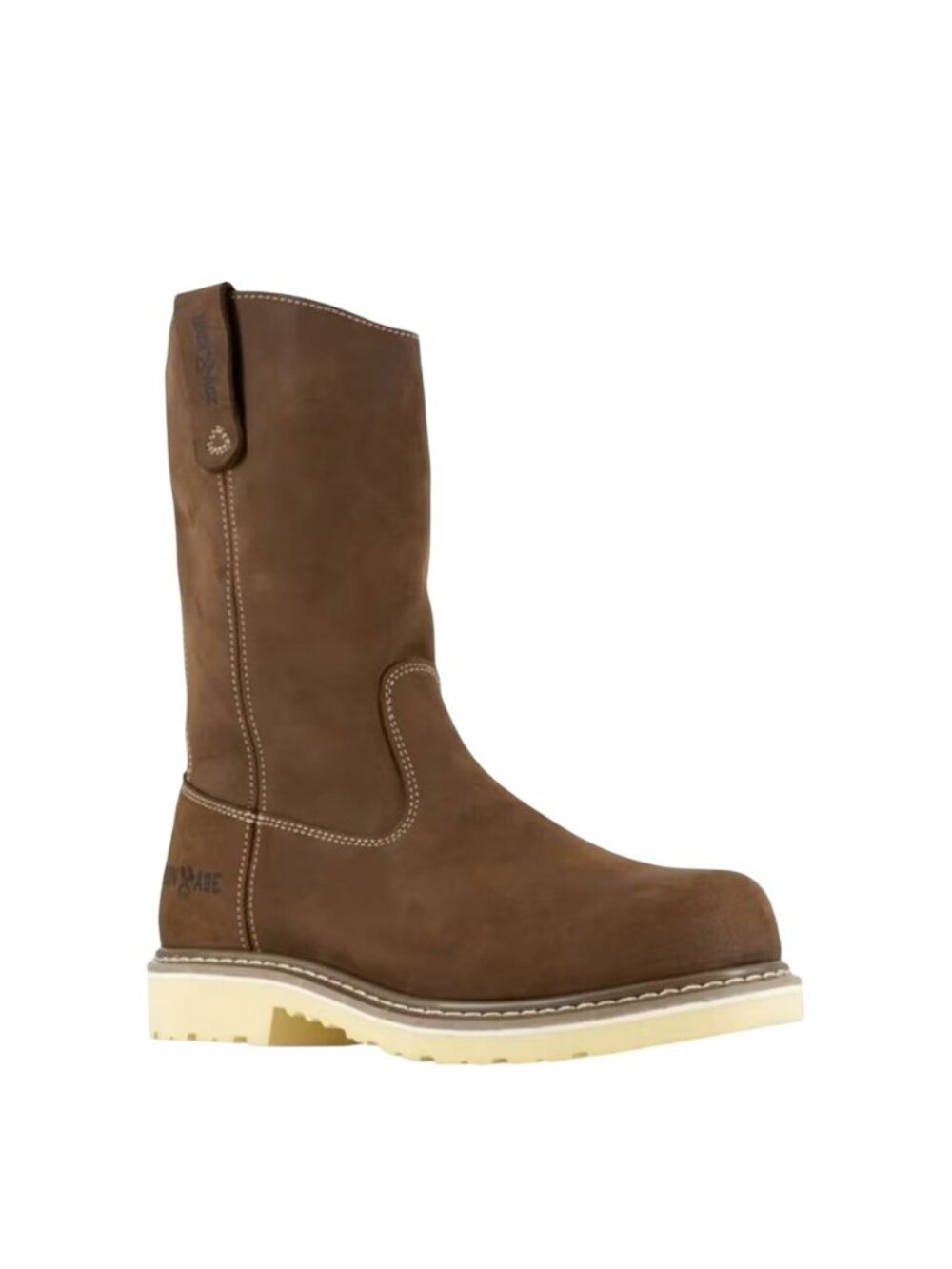 Iron Age Men's Solidifier Wellington Work Boots Brown Full Grain Leather Sz 12W